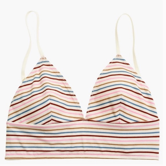 Madewell Cotton-Modal® Kealy Longline Bralette in rainbow stripe - Picture 5 of 9